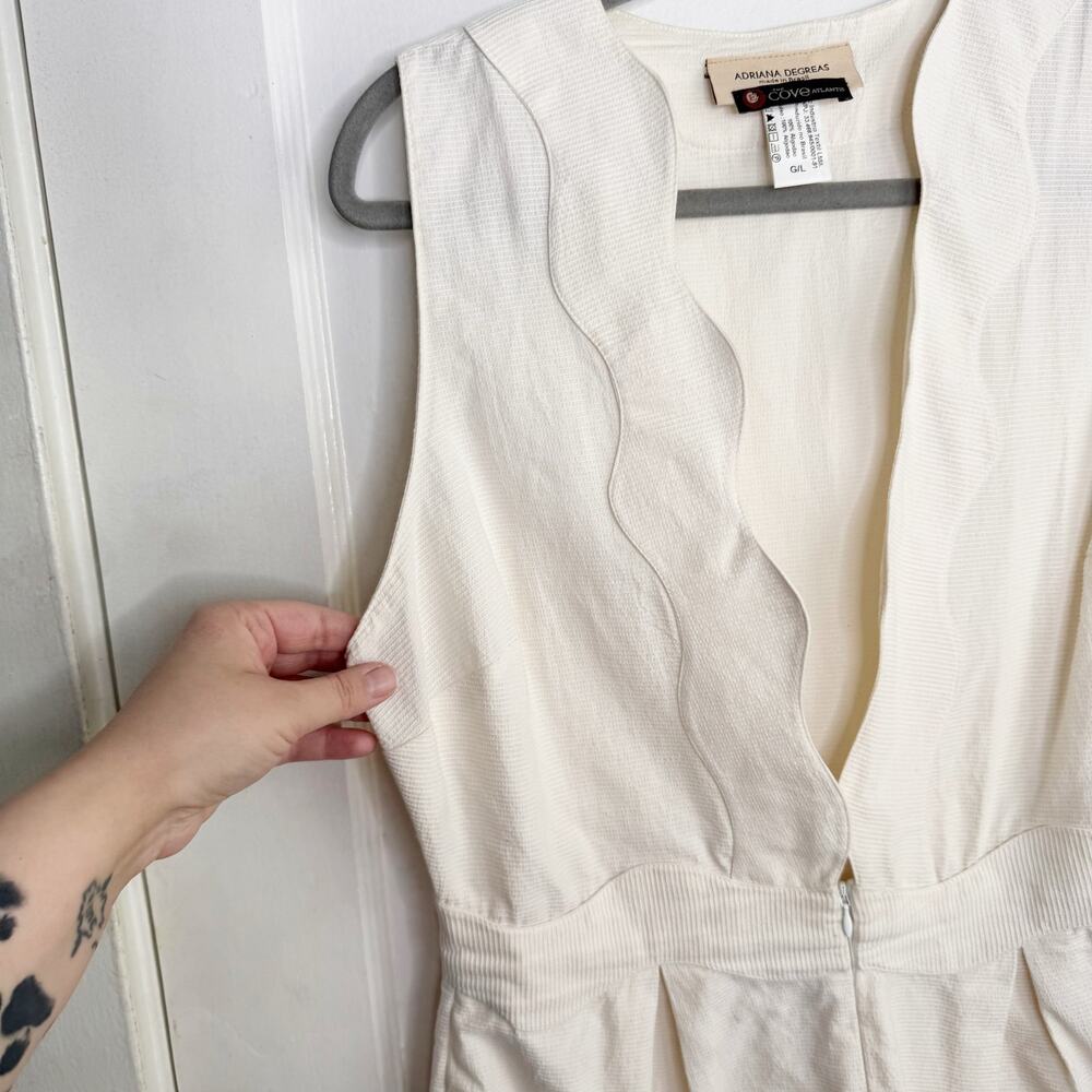 Adriana Degreas Moves Romper Off White Plunging Neckline Sexy Date Night L - Picture 9 of 15